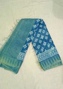 Blue Printed Saree