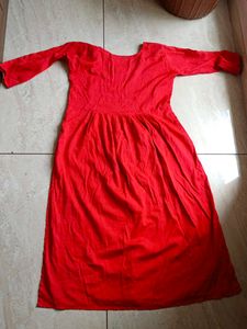 Red Embroidered Kurta