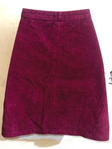 Burgundy Corduroy Mini Skirt