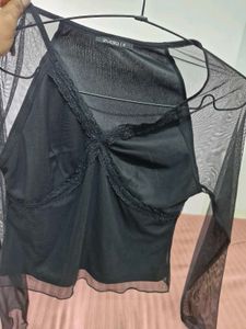 Sheer Black Long Sleeve Top