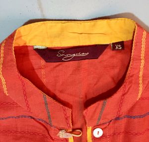 Sangria Coral Red Jacket (Long Short)