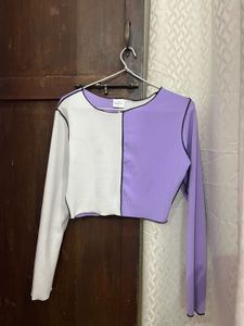 Color Block Crop Top