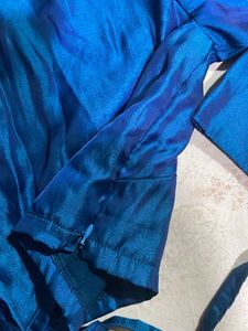 Bell Sleeves Blouse With Strings Tied On Waist
