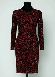 Red sequin bodycon dress