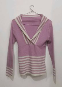 Striped V-Neck Sweater