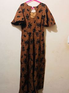 Brown Floral Maxi Dress