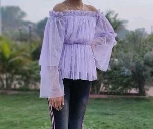 Lavender Off-Shoulder Top