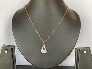 Rose gold Chain With American Diamonds Pendant