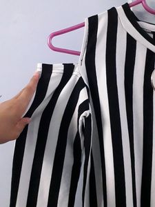 Striped Cold Shoulder Top