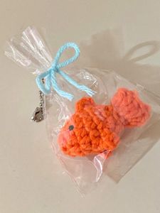 !!RESTOCK!! Crochet Goldfish in a bag keychain