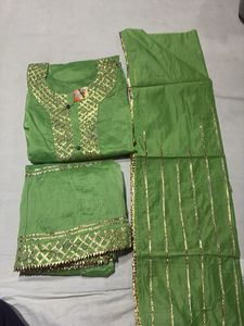 Green Embroidered Kurta Set