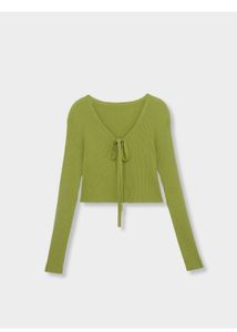 Green Tie-Front Cardigan