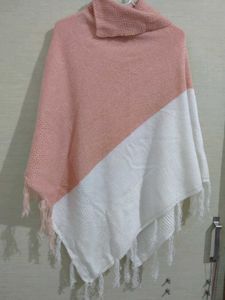 Peach &amp; White Poncho