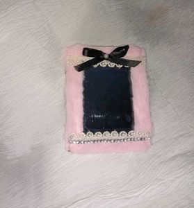 Pink Furry Photo Card Holder Frame