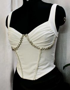 White Embellished Corset Like Top