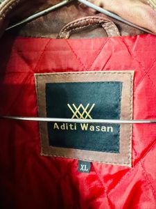 Aditi Wasan Brown Leather Jacket