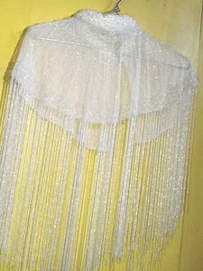 White Fringed Embellishment Fabric