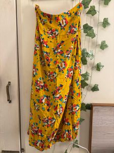 Floral Yellow Midi Skirt