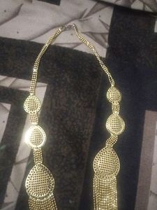 Artificial Gold Neck Set With Free Black Bracelet