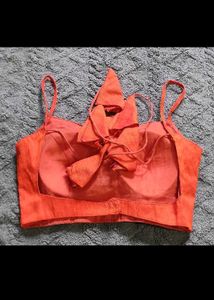 sale Orange Blouse with Tie