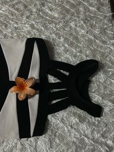 White &amp; Black Bandage Dress