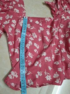 pink Floral Print Long Sleeve Top