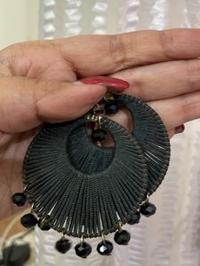 Black Thread Hoops