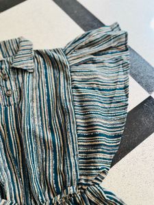 Striped Button-Down Top