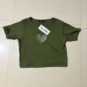 Zudio Green Crop Top With Tag