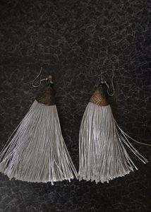 White Thread Earrings