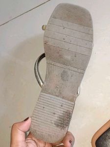 Max Trendy Silver Strap Flats