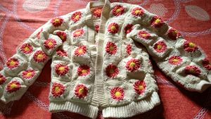 Vintage Granny Square Crochet Cardigan