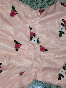 Pink Floral Embroidered Dress