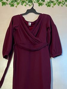 Burgundy Wrap Dress