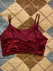 Burgundy Satin Cami Top