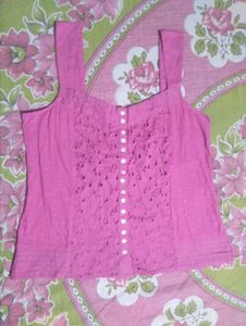 Pink Eyelet Tank Top