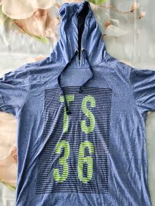 Blue Graphic Hoodie T-Shirt
