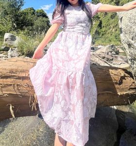 H&amp;M Pink Floral Puff Sleeve Dress