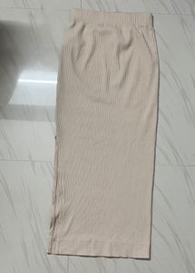 Beige Knit Maxi Skirt