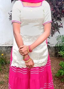 off white greenish kurthi