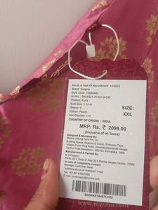 Pink &amp; Gold Print Kurta Dress