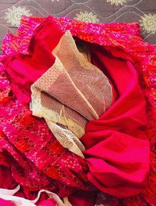 BIG SALE pink bandhani lahenga