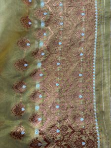 Yellow Mekhela Chador Including  Stitched Blouse