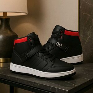 Black &amp; Red High-Top Sneakers