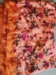Floral Print Saree Fabric