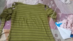 Striped Olive Green Top