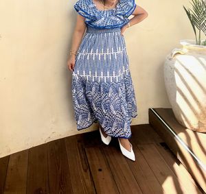 Boho Chic Blue Maxi Dress