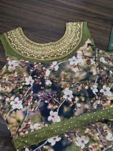 Floral Print Ethnic Gown