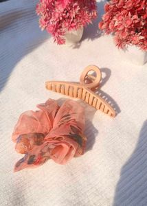 Organza Hair Scrunchies And One Claw