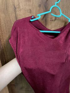 Maroon Draped Top